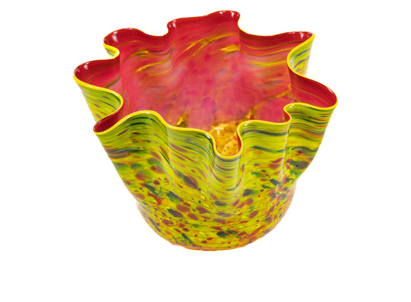 Dale Chihuly Signed 2014 Zinnia Macchia Chihuly Workshop Hand Blown Glass