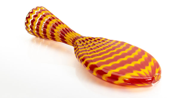 Dale Chihuly, four piece Cinnabar and Coral Persian Set with Black Lip Wraps, Signed 1998 Hand Blown Glass Sculpture