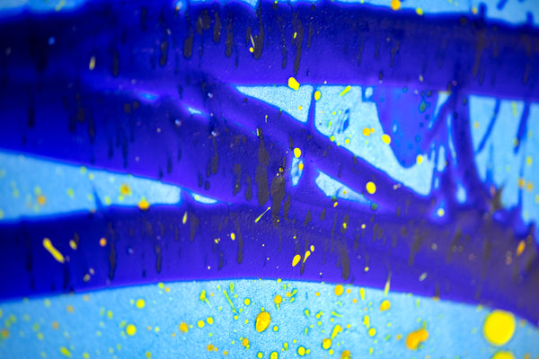 Dale Chihuly, Peacock Blue Float, Large 52" Original Lightbox Painting