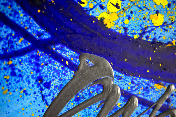 Dale Chihuly, Peacock Blue Float, Large 52" Original Lightbox Painting