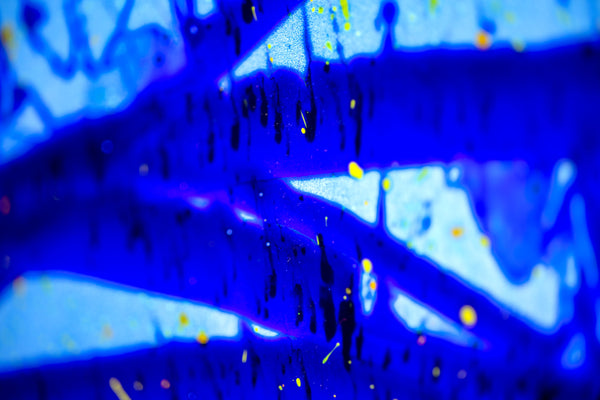 Dale Chihuly, Peacock Blue Float, Large 52" Original Lightbox Painting