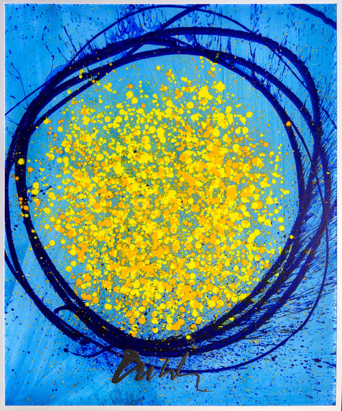 Dale Chihuly, Peacock Blue Float, Large 52" Original Lightbox Painting