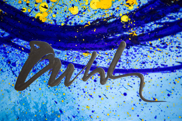 Dale Chihuly, Peacock Blue Float, Large 52" Original Lightbox Painting