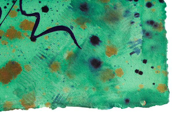 Dale Chihuly, Aqua Green Basket, Signed Original 42 Inch Painting