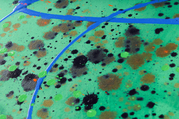 Dale Chihuly, Aqua Green Basket, Signed Original 42 Inch Painting
