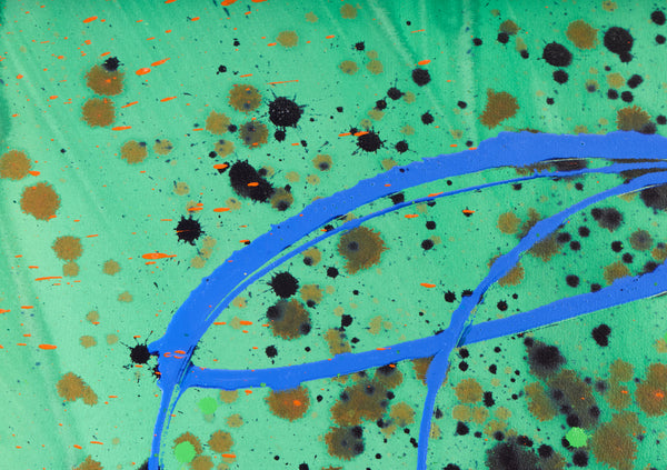Dale Chihuly, Aqua Green Basket, Signed Original 42 Inch Painting