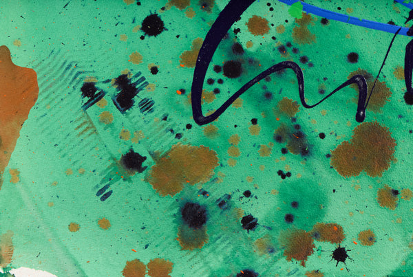 Dale Chihuly, Aqua Green Basket, Signed Original 42 Inch Painting