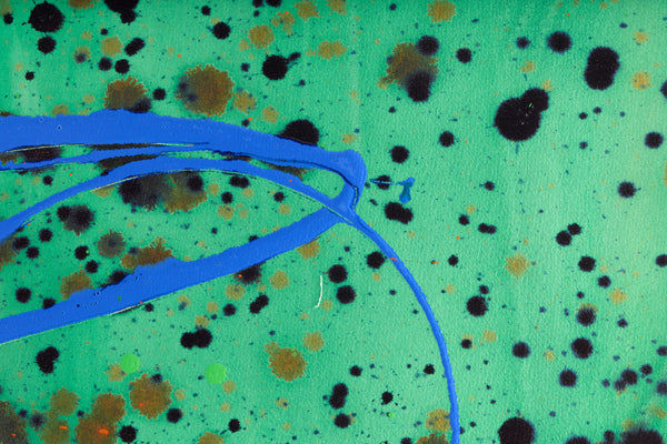 Dale Chihuly, Aqua Green Basket, Signed Original 42 Inch Painting