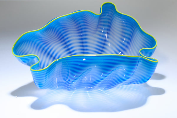 Dale Chihuly, Azure Seaform with Yellow Lip Wrap, 2006 Signed Hand Blown Glass