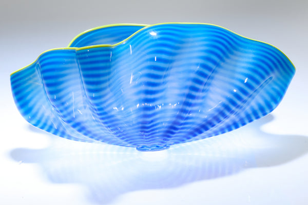 Dale Chihuly, Azure Seaform with Yellow Lip Wrap, 2006 Signed Hand Blown Glass