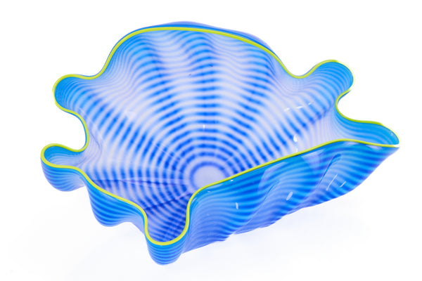 Dale Chihuly, Azure Seaform with Yellow Lip Wrap, 2006 Signed Hand Blown Glass