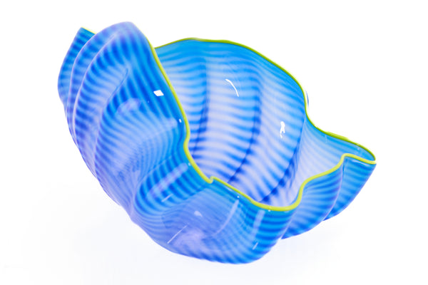 Dale Chihuly, Azure Seaform with Yellow Lip Wrap, 2006 Signed Hand Blown Glass