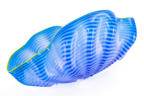 Dale Chihuly, Azure Seaform with Yellow Lip Wrap, 2006 Signed Hand Blown Glass