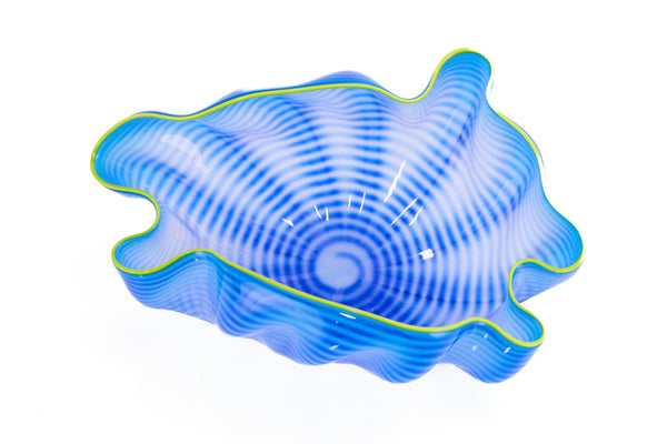 Dale Chihuly, Azure Seaform with Yellow Lip Wrap, 2006 Signed Hand Blown Glass