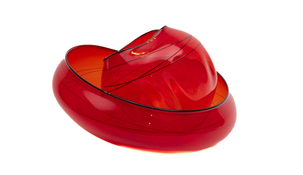 Dale Chihuly Bonfire Basket Set Signed Contemporary Hand-Blown Glass Sculpture