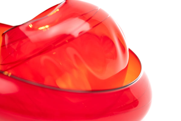 Dale Chihuly Bonfire Basket Set Signed Contemporary Hand-Blown Glass Sculpture