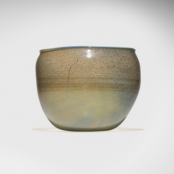 Dale Chihuly Early Cerulean Sand Basket Signed 1979 Hand Blown Glass
