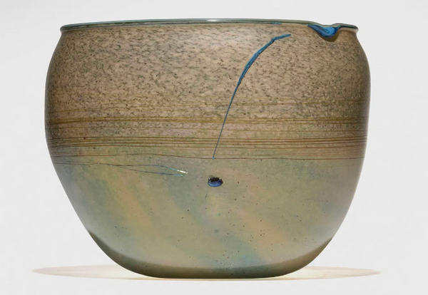 Dale Chihuly Early Cerulean Sand Basket Signed 1979 Hand Blown Glass