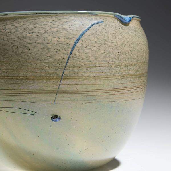 Dale Chihuly Early Cerulean Sand Basket Signed 1979 Hand Blown Glass