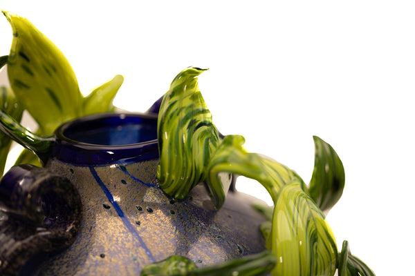 Dale Chihuly Charcoal Lime Venetian Large 19” Signed 1993 Hand-Blown Glass Sculpture