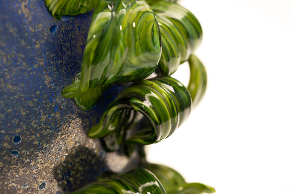 Dale Chihuly Charcoal Lime Venetian Large 19” Signed 1993 Hand-Blown Glass Sculpture