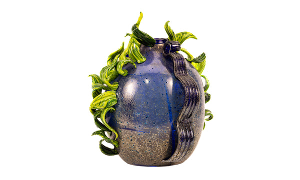 Dale Chihuly Charcoal Lime Venetian Large 19” Signed 1993 Hand-Blown Glass Sculpture