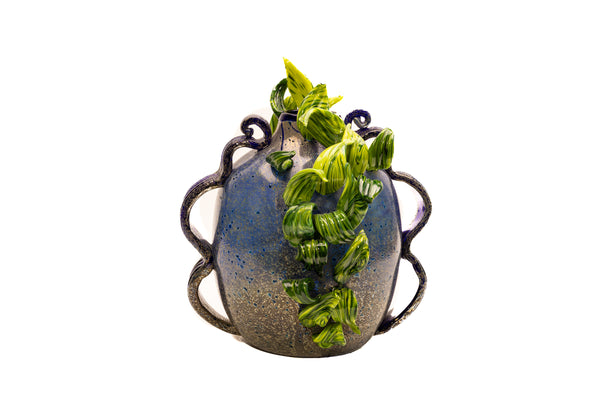 Dale Chihuly Charcoal Lime Venetian Large 19” Signed 1993 Hand-Blown Glass Sculpture