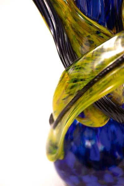 Dale Chihuly Chartreuse Cerulean Venetian Large 27” Signed 1991 Hand-Blown Glass Sculpture