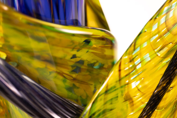 Dale Chihuly Chartreuse Cerulean Venetian Large 27” Signed 1991 Hand-Blown Glass Sculpture