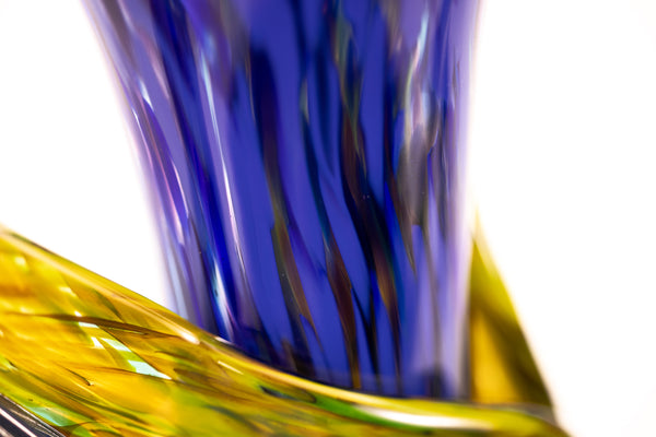 Dale Chihuly Chartreuse Cerulean Venetian Large 27” Signed 1991 Hand-Blown Glass Sculpture