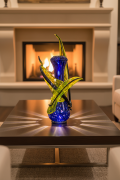Dale Chihuly, Chartreuse Cerulean Venetian - Large 27” Signed 1991 Hand-Blown Glass Sculpture