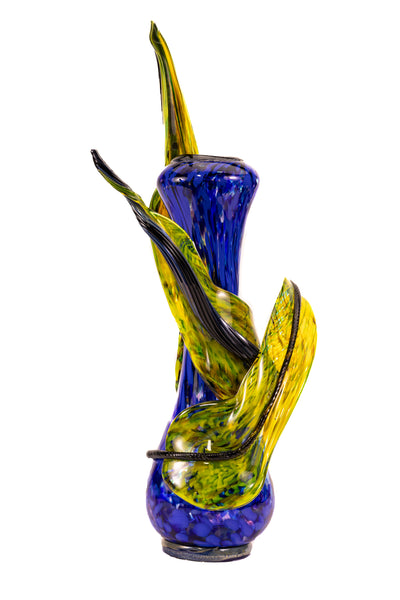 Dale Chihuly Chartreuse Cerulean Venetian Large 27” Signed 1991 Hand-Blown Glass Sculpture