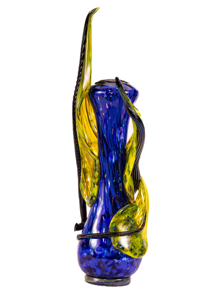 Dale Chihuly Chartreuse Cerulean Venetian Large 27” Signed 1991 Hand-Blown Glass Sculpture
