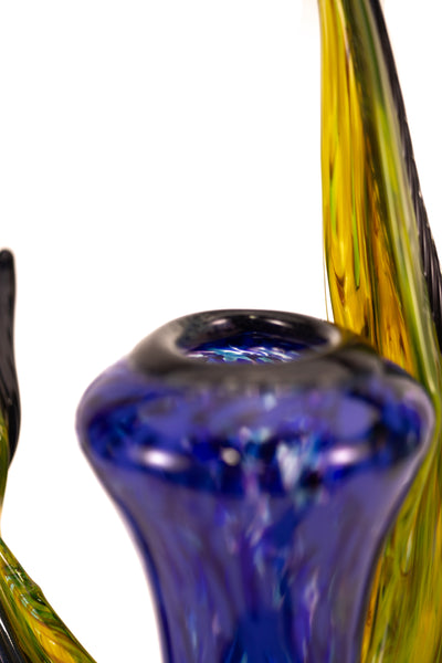 Dale Chihuly Chartreuse Cerulean Venetian Large 27” Signed 1991 Hand-Blown Glass Sculpture