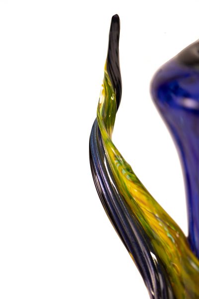 Dale Chihuly Chartreuse Cerulean Venetian Large 27” Signed 1991 Hand-Blown Glass Sculpture