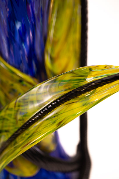Dale Chihuly Chartreuse Cerulean Venetian Large 27” Signed 1991 Hand-Blown Glass Sculpture