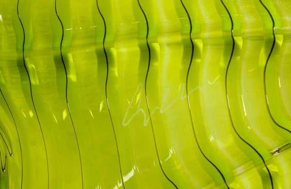 Dale Chihuly Chartreuse Persian Set Signed 2013 Chihuly Workshop Handblown Glass