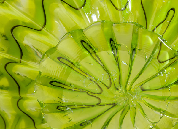 Dale Chihuly Chartreuse Persian Set Signed 2013 Chihuly Workshop Handblown Glass