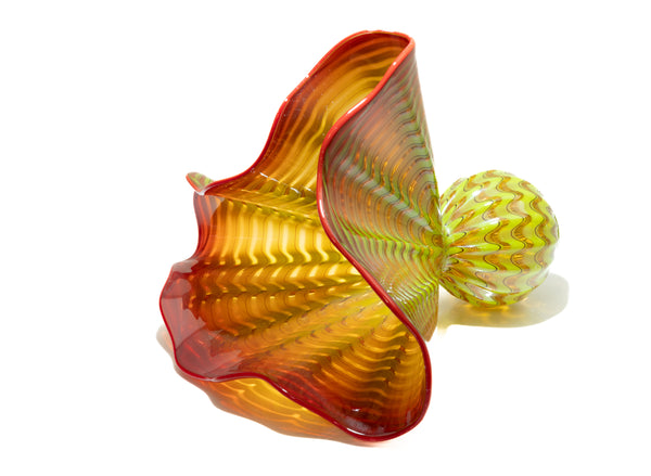 Dale Chihuly Chartreuse Persian Set Signed 2013 Chihuly Workshop Handblown Glass