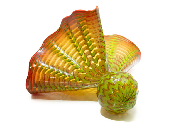 Dale Chihuly Chartreuse Persian Set Signed 2013 Chihuly Workshop Handblown Glass