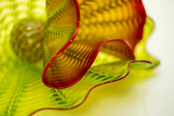 Dale Chihuly Chartreuse Persian Set Signed 2013 Chihuly Workshop Handblown Glass