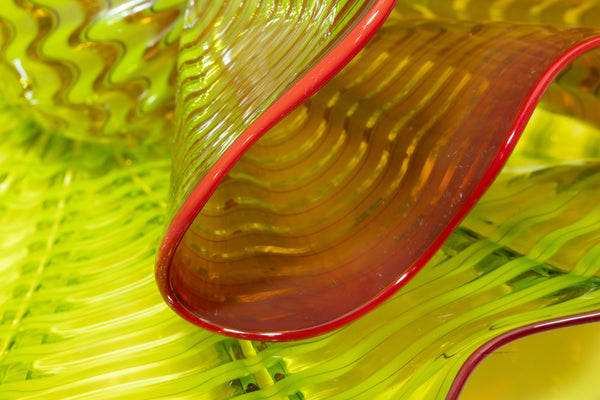 Dale Chihuly Chartreuse Persian Set Signed 2013 Chihuly Workshop Handblown Glass