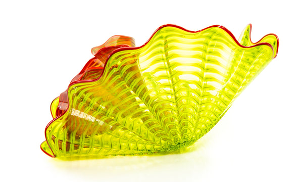 Dale Chihuly Chartreuse Persian Set Signed 2013 Chihuly Workshop Handblown Glass