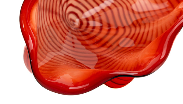 Dale Chihuly Chinese Red Seaform Pair Signed 1995 Portland Press Edition