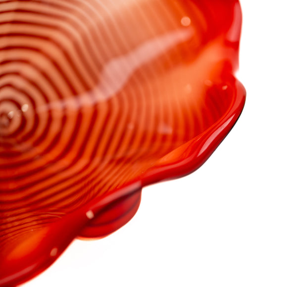 Dale Chihuly Chinese Red Seaform Pair Signed 1995 Portland Press Edition