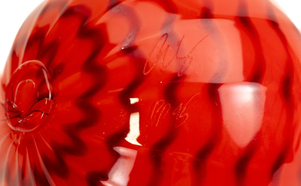 Dale Chihuly Chinese Red Seaform Pair Signed 1995 Portland Press Edition