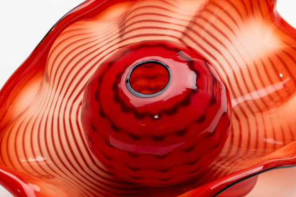 Dale Chihuly Chinese Red Seaform Pair Signed 1995 Portland Press Edition