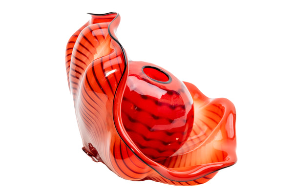 Dale Chihuly Chinese Red Seaform Pair Signed 1995 Portland Press Edition