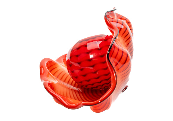 Dale Chihuly Chinese Red Seaform Pair Signed 1995 Portland Press Edition