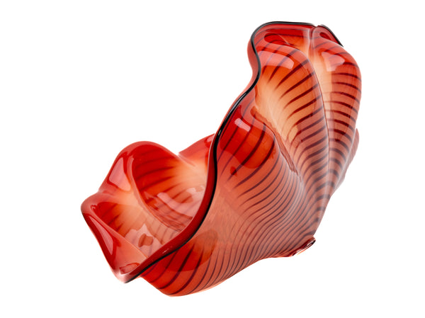 Dale Chihuly Chinese Red Seaform Pair Signed 1995 Portland Press Edition